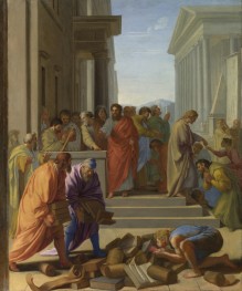 Der heilige Paulus predigt in Ephesus, 1649 von Eustache Le Sueur | Leinwand-Kunstdruck