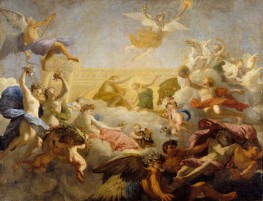 Phaéton bittet Apoll um die Führung des Sonnenwagens, c.1652/55 von Eustache Le Sueur | Leinwand-Kunstdruck
