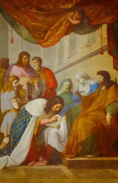 Der Heilige Ludwig pflegt die Kranken, n.d. von Eustache Le Sueur | Leinwand-Kunstdruck