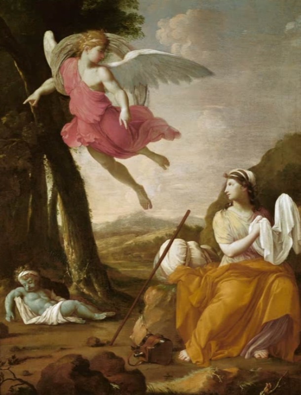 Hagar and Ishmael in the Desert, n.d. | Eustache Le Sueur | Giclée Canvas Print