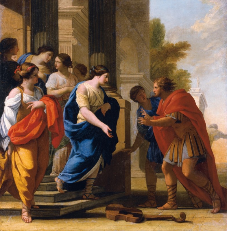 Poliphilo begegnet der Nymphe Philtronia, 1643 | Eustache Le Sueur | Giclée Leinwand-Kunstdruck