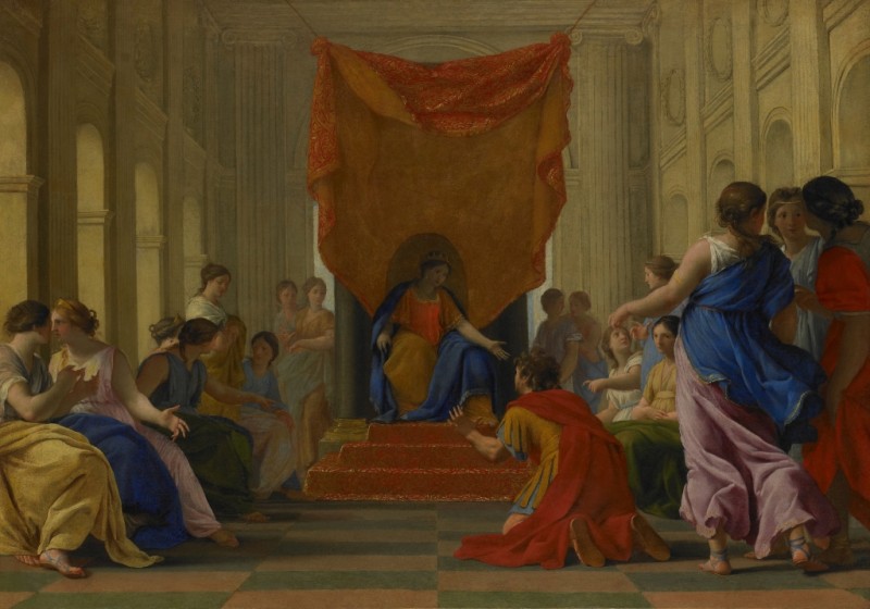 Poliphile vor der Königin Eleuthérilide, c.1636/45 | Eustache Le Sueur | Giclée Leinwand-Kunstdruck