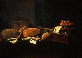 Still Life with Musical Instruments, c.1664/66 by Baschenis | Canvas Print