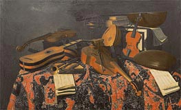 Still Life with Musical Instruments, Undated von Baschenis | Leinwand Kunstdruck