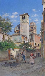 Meeting at the Well, Venice | Federico del Campo | Painting Reproduction