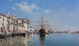 Federico del Campo | La Chiesa Gesuati from the Canale Della Giudecca, Venice, 1887 | Giclée Canvas Print