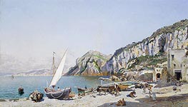 Federico del Campo | Beach at Capri, 1884 | Giclée Canvas Print