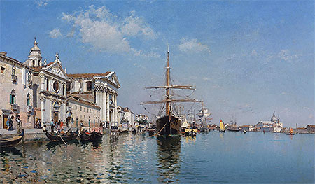 La Chiesa Gesuati from the Canale Della Giudecca, Venice, 1887 | Federico del Campo | Giclée Leinwand Kunstdruck