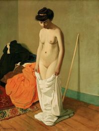 Standing Nude Woman Holding Her Shirt with Both Hands, 1905 by Félix Vallotton | Canvas Print