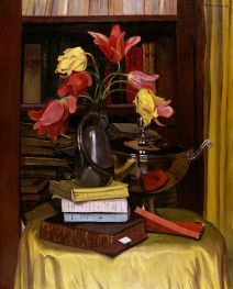 Still life with tulips (red and yellow tulips), 1923 by Félix Vallotton | Giclée Canvas Print