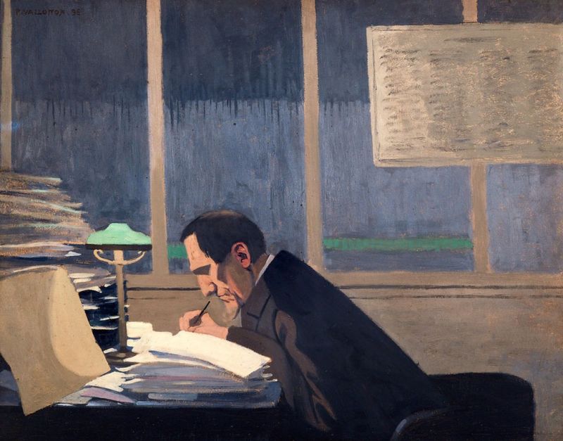 Felix Feneon bei der Revue Blanche, 1900 | Félix Vallotton | Giclée Leinwand-Kunstdruck