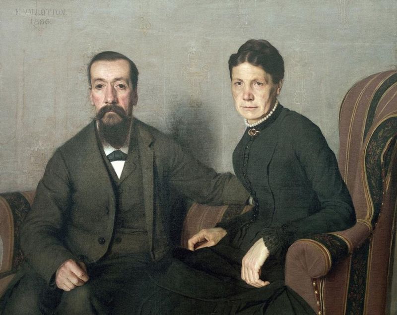 Porträt der Eltern des Künstlers, 1886 | Félix Vallotton | Giclée Leinwand-Kunstdruck