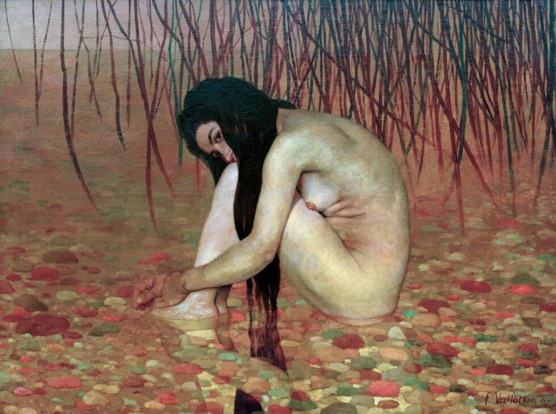 Frau beim Baden, 1895 | Félix Vallotton | Giclée Leinwand-Kunstdruck