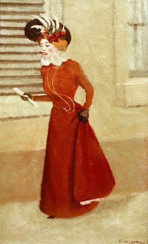 Frau mit Federhut, 1895 | Félix Vallotton | Giclée Leinwand-Kunstdruck