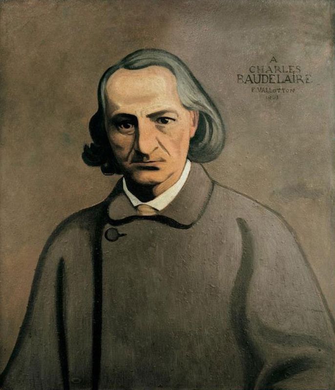 Dekoratives Porträt von Baudelaire, 1901 | Félix Vallotton | Giclée Leinwand-Kunstdruck