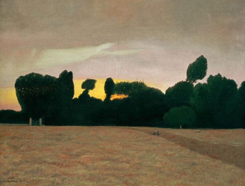 Normandische Landschaft bei Sonnenuntergang, 1911 | Félix Vallotton | Giclée Leinwand-Kunstdruck