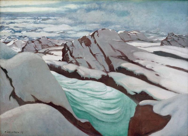 Hochalpenlandschaft, Gletscher und schneebedeckte Gipfel, 1919 | Félix Vallotton | Giclée Leinwand-Kunstdruck