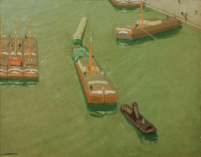 Chalands, Canal de l'Ourcq, 1903 | Félix Vallotton | Giclée Leinwand-Kunstdruck