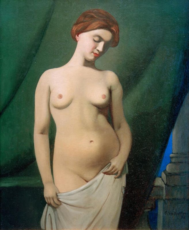 Nude Woman, Green Curtain, 1897 | Félix Vallotton | Giclée Canvas Print