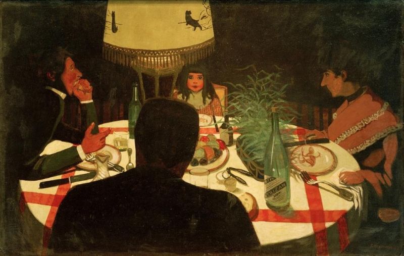 The Dinner, Lamp Effect, 1899 | Félix Vallotton | Giclée Canvas Print