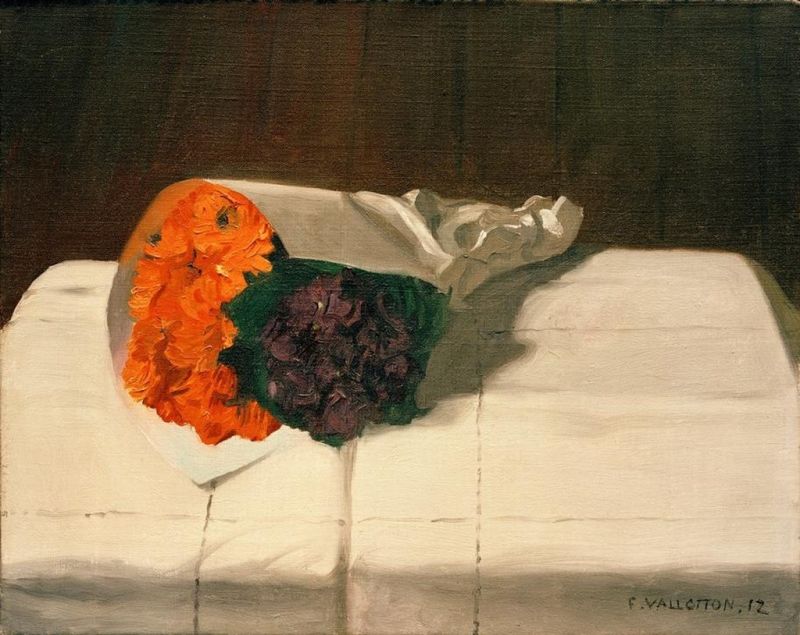 Bouquet de soucis et de violette, 1912 | Félix Vallotton | Giclée Leinwand-Kunstdruck