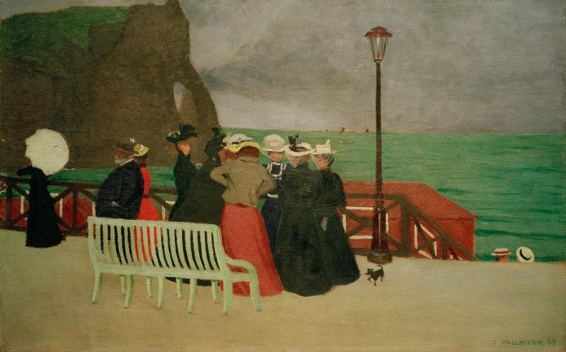 Die Promenade in Etretat, 1899 | Félix Vallotton | Giclée Leinwand-Kunstdruck