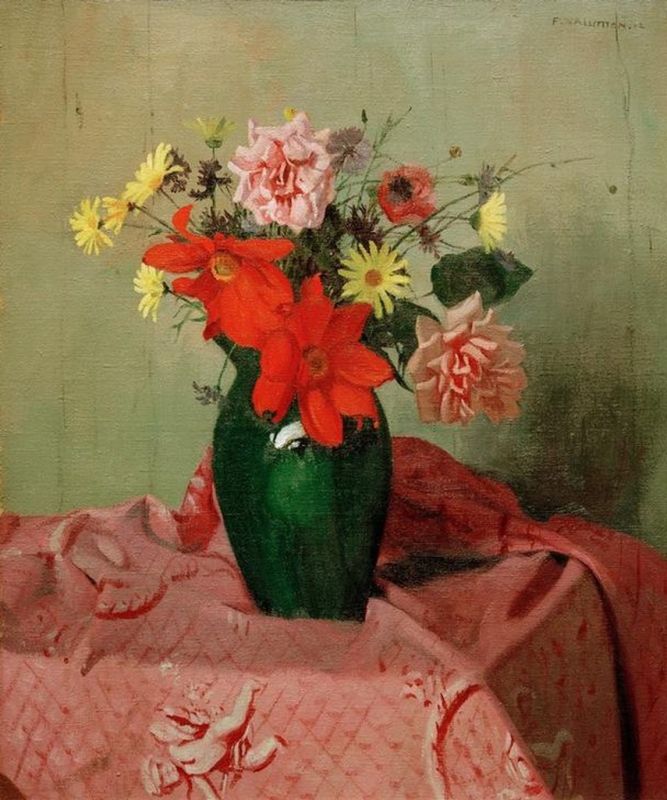Rosen und Dahlien, 1912 | Félix Vallotton | Giclée Leinwand-Kunstdruck