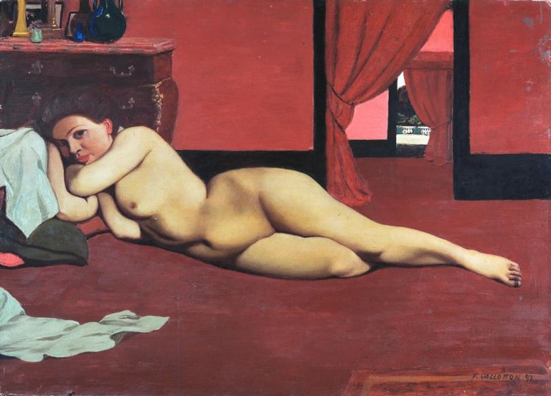 Akt im roten Salon, 1897 | Félix Vallotton | Giclée Leinwand-Kunstdruck