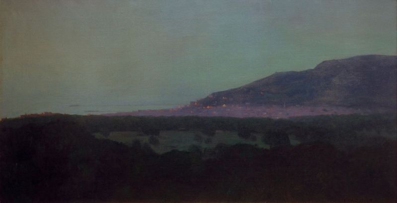 Trouville am Abend, 1910 | Félix Vallotton | Giclée Leinwand-Kunstdruck