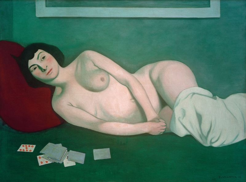 Liegender Akt mit Spielkarten, 1914 | Félix Vallotton | Giclée Leinwand-Kunstdruck