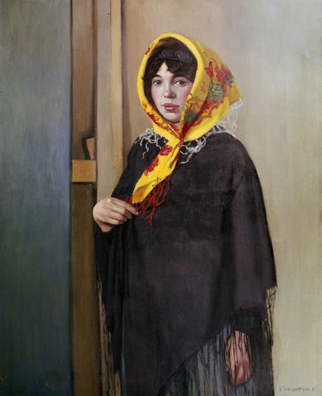 Junge Frau mit gelbem Tuch, 1911 | Félix Vallotton | Giclée Leinwand-Kunstdruck