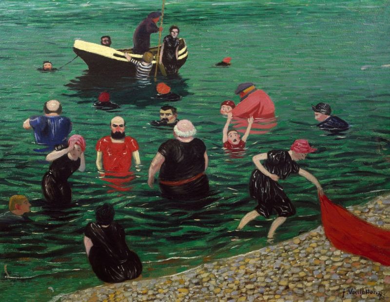 Badende in Étretat, 1899 | Félix Vallotton | Giclée Leinwand-Kunstdruck