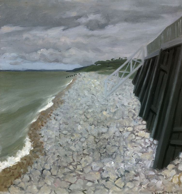 Der Strand von Villerville (Calvados), 1902 | Félix Vallotton | Giclée Leinwand-Kunstdruck