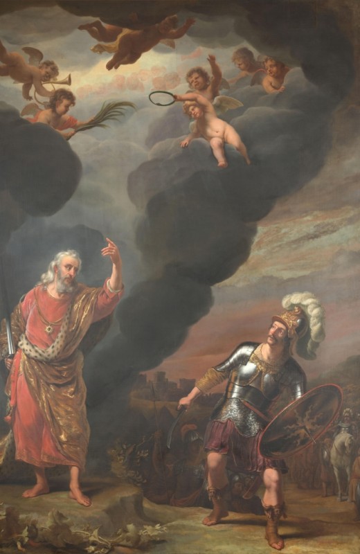 Der 'Fürst des Heeres des Herrn' erscheint Josua bei Jericho, c.1660/63 | Ferdinand Bol | Giclée Leinwand-Kunstdruck
