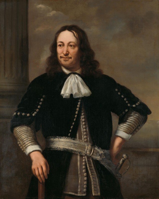 Porträt eines Marineoffiziers (Vizeadmiral Aert van Nes), 1667 | Ferdinand Bol | Giclée Leinwand-Kunstdruck