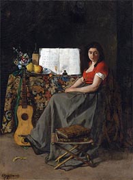 Ferdinand Victor Leon Roybet | The Guitar Player, 1865 | Giclée Canvas Print