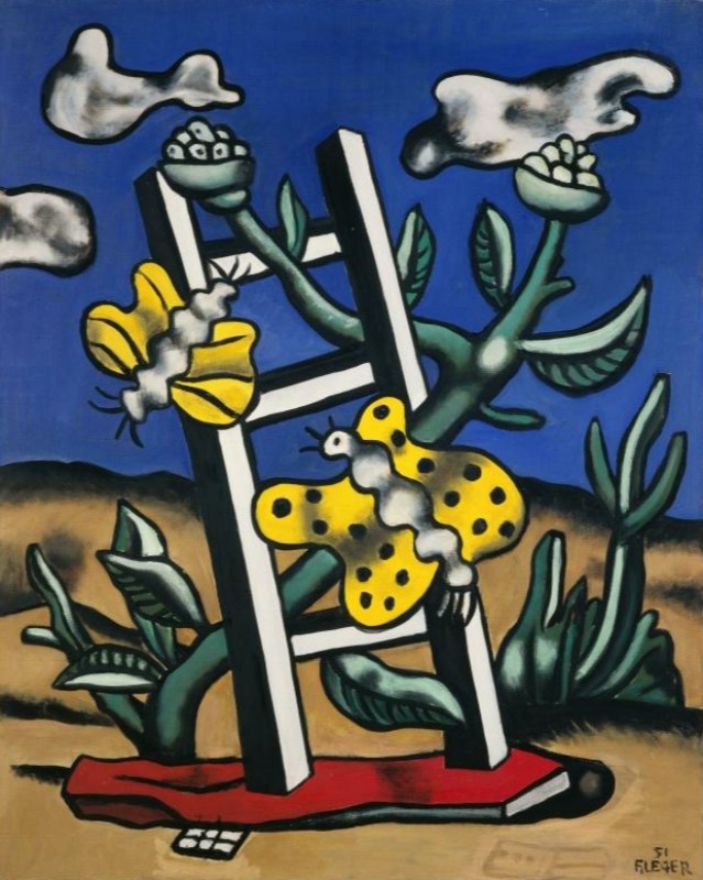 Two Yellow Butterflies on a Ladder, 1951 | Fernand Leger | Giclée Canvas Print