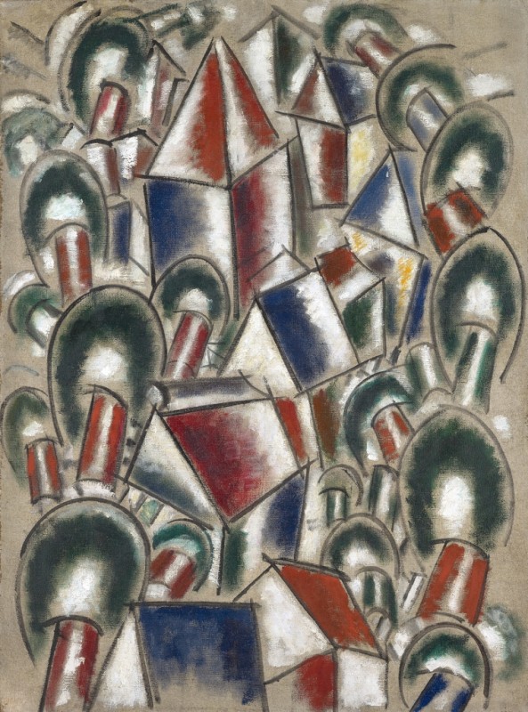 Häuser zwischen Bäumen. Landschaft Nr. 3, 1914 | Fernand Leger | Giclée Leinwand-Kunstdruck