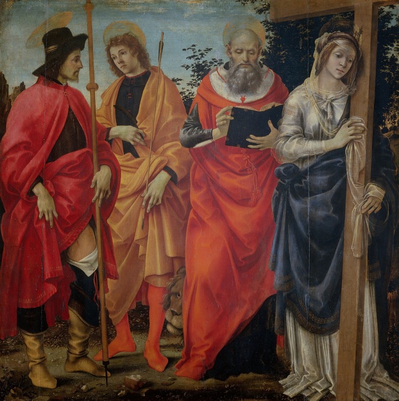 Saint Roch, Saint Sebastian, Saint Jerome and Saint Helena, n.d. | Filippino Lippi | Giclée Canvas Print