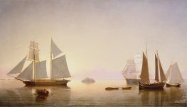 Becalmed off Halfway Rock | Fitz Henry Lane | Painting Reproduction
