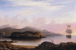 Off Mount Desert Island, 1856 von Fitz Henry Lane | Leinwand Kunstdruck
