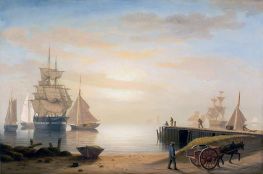 Blick auf den Hafen von Gloucester, 1852 von Fitz Henry Lane | Kunstdruck