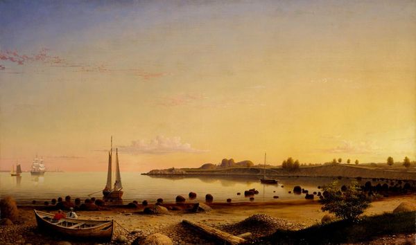 Stage Fort across Gloucester Harbor, 1862 | Fitz Henry Lane | Giclée Leinwand Kunstdruck