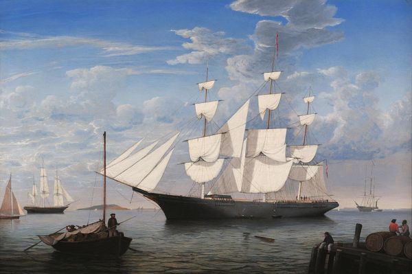 'Starlight' in Harbor, c.1855 | Fitz Henry Lane | Giclée Leinwand Kunstdruck