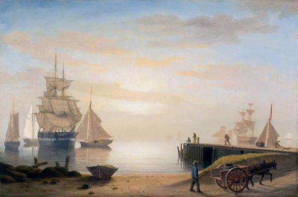 Blick auf den Hafen von Gloucester, 1852 | Fitz Henry Lane | Giclée Leinwand Kunstdruck