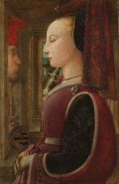 Portrait of a Woman with a Man at a Casement, 1440 | Fra Filippo Lippi