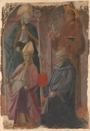 Saints Augustine and Francis, a Bishop Saint, and Saint Benedict, n.d. | Fra Filippo Lippi