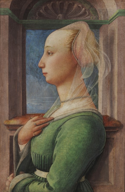 Profilporträt einer jungen Frau, 1445 | Fra Filippo Lippi | Giclée Leinwand-Kunstdruck