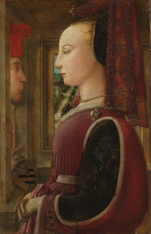 Portrait of a Woman with a Man at a Casement, 1440 | Fra Filippo Lippi | Giclée Canvas Print