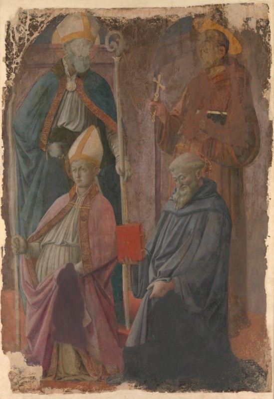 Saints Augustine and Francis, a Bishop Saint, and Saint Benedict, n.d. | Fra Filippo Lippi | Giclée Canvas Print